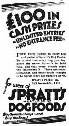 Advert For Spratts Dog Biscuits