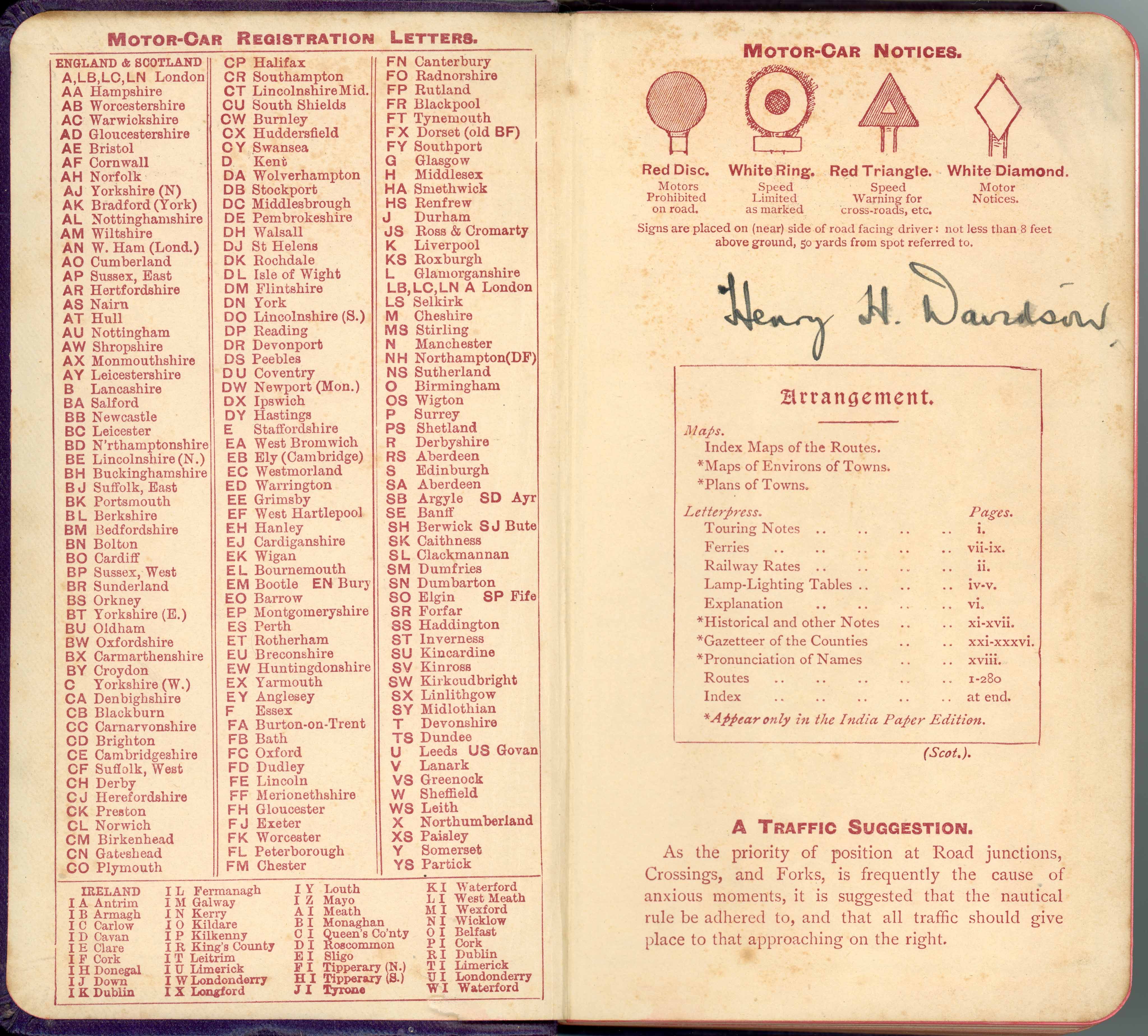 1913 Road Maps Of Scotland
