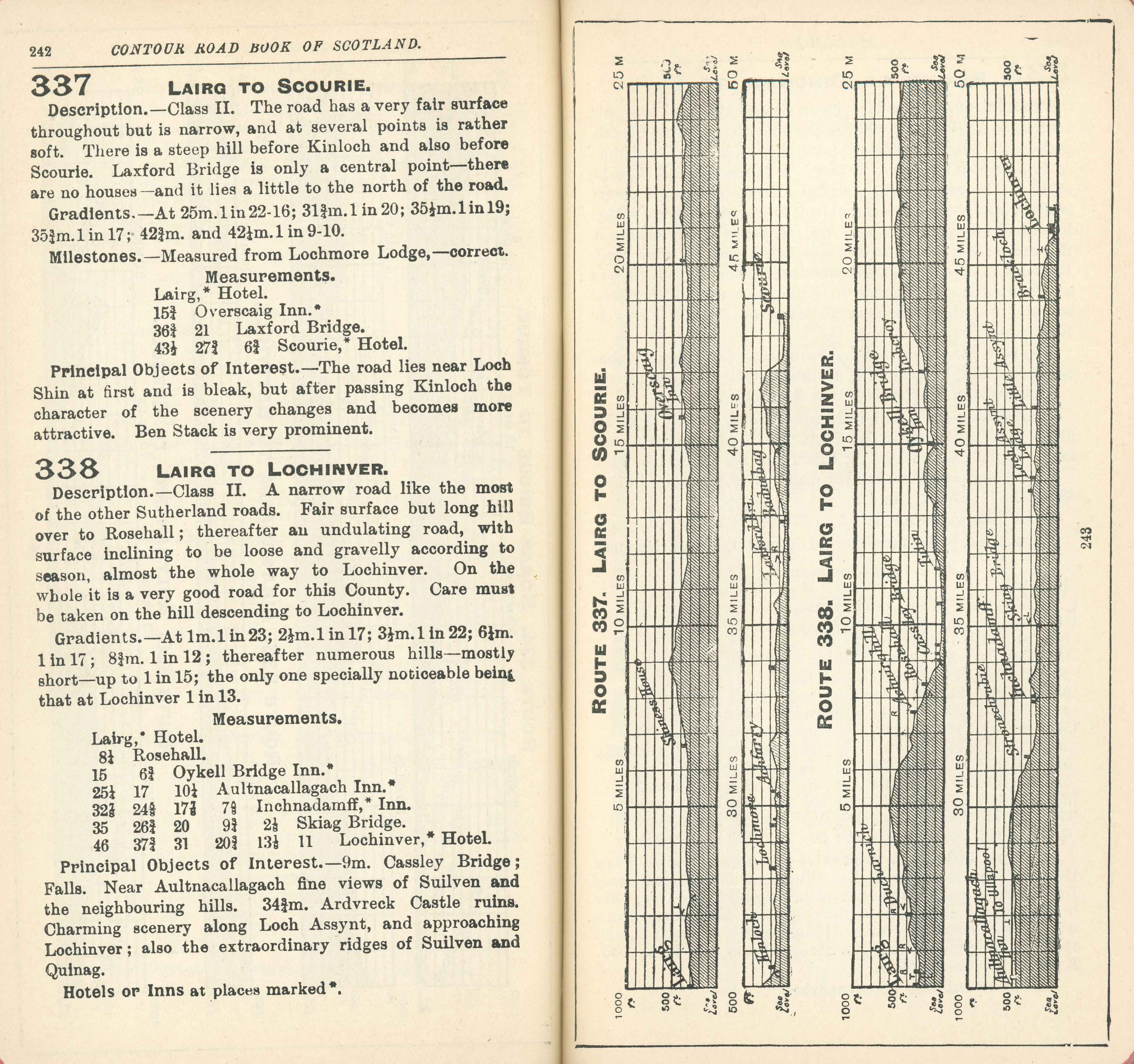 1913 Road Maps Of Scotland